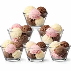 Conjunto 6 Bowls de Vidro 300ml Tigelas de Sobremesa sorvete frutas doces Transparentes Jogo 6 potes