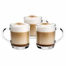 Conjunto 3 Canecas Vidro de Café Chá Cappuccino Chocolate 250ml Jogo xicaras de vidro café da manhã