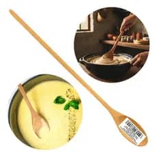 Colher De Pau Madeira Oval Cozinha Tamanho Grande 39cm Marrom