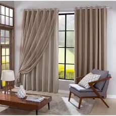 Cortina 4,00x2,60 Voil Com Forro Blackout Tecido Corta Luz