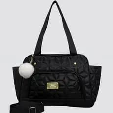 Bolsa Feminina Grande Ombro 2 Divisórias 2 Alças  Espaçosa Lateral  + Chaveiro PomPom ENVIO IMEDIATO