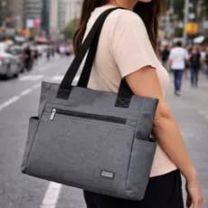 Bolsa Mulheres Grande Capacidade de Ombro Dia a Dia Resistente com Bolso Lateral Trabalho Faculdade
