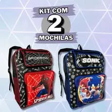 Kit 2 Mochilas Menino e Menina Infantil Escolar Personagem Grande ENVIO IMEDIATO