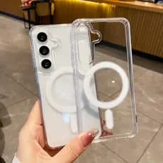 Capa Magsafe Transparente S25FE/S23/S23FE/S23 PLUS/S24/S24 FE/S24 PLUS/S24 ULTRA/S25/S25 PLUS/S25 ULTRA SAMSUNG Sem Fio