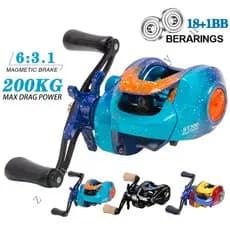 Carretel de pesca 18 + 1BB 7.2: 1 Tensão máxima 200kg Carretel de pesca Vara de pesca Ferramenta de no mar e no rio