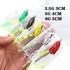 Novo Estilo De Isca De Pesca 3cm/4cm/5cm/Frog Lure Artificial Superfície Flutuante Rã Macia Com Cauda Dupla Falsa De Aço De Alto Carbono