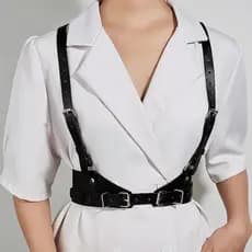 Arreio Couro Tipo Suspensório Harness Cinto Gótico Ajustável Moda Alternativa