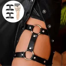 Garter Persex Duplo Anel De Couro Acessório Coxa Perneira Estilo Moda Tamanho Ajustável Harness