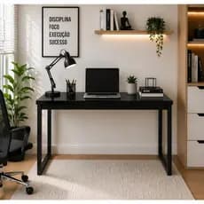 Mesa Escritório Escrivaninha Estilo Industrial 90cm | Home Office, Estudos e Penteadeira