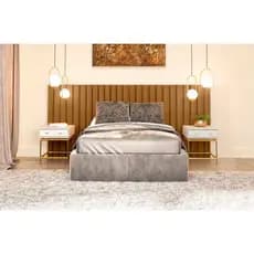 Cabeceira Ripada Para Cama Box Casal ou Queem Cor Cinamomo