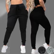 Moletom feminino Calça jogger skinny com elástico e cordão na cintura