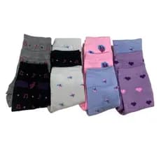 Kit 12 Pares de Meias Feminina  Cano Longo Cores e modelo Variadas