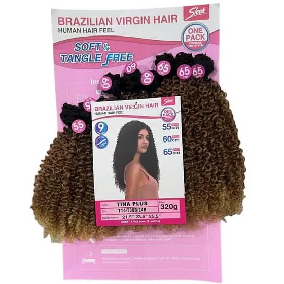 Cabelo Tela Orgânica Bio Vegetal Cacheado Afro Tina Plus 320g Sleek