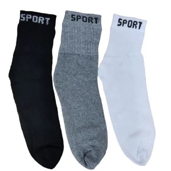 Kit 12 Pares Meias sport  Masculina Cano Longo algodão