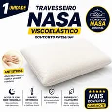 TRAVESSEIRO NASA COMFORT 01 PÇ VISCOELASTICO ANTIALERGICO MACIO
