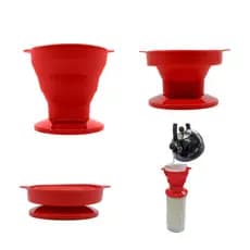 Coador de Café Prático, Dobrável e Retrátil p/ camping ou em casa, cabe na gaveta - Cor: vermelha