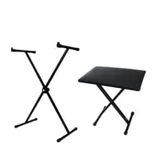 Kit Tecladista Suporte De Teclado Em X E Banco Banqueta *KIT SX