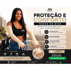Luva Sport Premium UV-50+ Solar Flex mangote meio dedo manguito de proteção solar flex dia a dia sport protetor solar