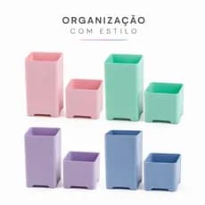 Organizador Mesa Cor Pastel Escritorio Multiuso Porta Canetas