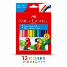 Canetinha Hidrográfica Ponta Média Cores Vivas Não Mancha 12 Cores Faber Castell