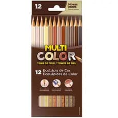 Lápis De Cor 12 Cores Multicolor Resistente Tons de Pele Cores Fortes