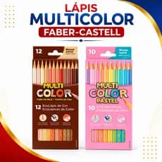 Kit Lápis de Cor Faber-Castell Multicolor 12 Tons de Pele + 10 Tons Pastel