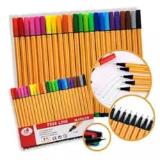 Kit Canetas Coloridas Fine Line Ponta Fina Fineliner 0.4mm 1ª Linha Escolar