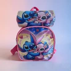 Lancheira e Estojo Stitch Angel Feminina Menina