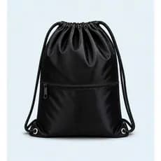 Saquinho Mochila Impermeável Preto Liso Academia Unissex