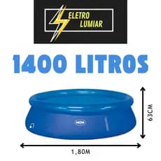 Piscina Inflável Mor Redonda 1400L com Kit Reparo – Fácil Montagem Infantil Verão