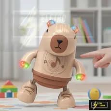 Capivara Divertida Brinquedo Musical Anda e Canta com Luzes