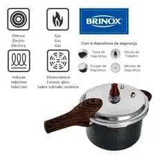 Panela de Pressão Brinox 4,2 Litros Ceramic Life Com Fundo Indução