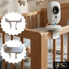 Suporte Universal Para Câmera De Babá Eletrônica Compativel VB603 Ajustável Sem Furos