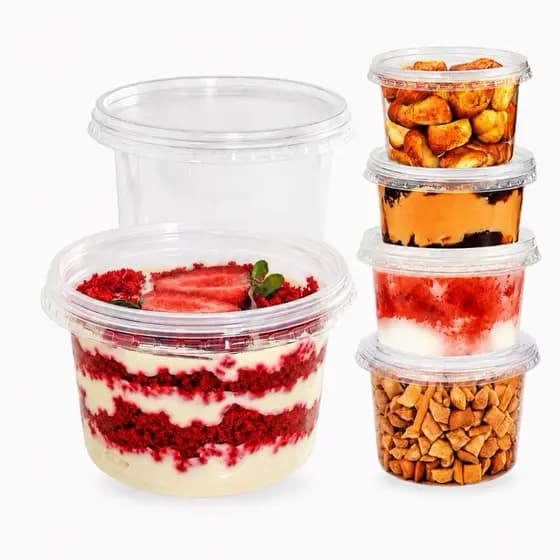 24un Pote Redondo c/ Tampa 500ml (bolo, congelar, gelatina, sopa)