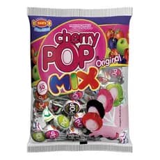 50un Pirulito Cherry Pop Sortidos Mix Recheio Chiclete 700grs