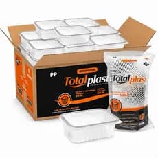 Pote 500ml Retangular Marmita Descartável. Fit Freezer e Microondas