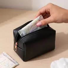 Kit Mini Necessaire Econômica Couro Útil Portátil Organizador
