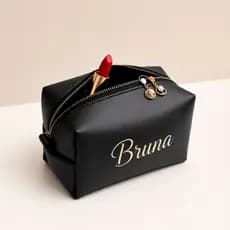 Kit Necessaire Box Forrada Personalizada Com O Nome/Inicial Organizador Maquiagem Higiene