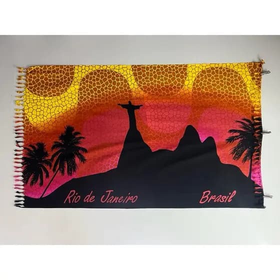 Canga de Praia grande Saida de Praia Feminina Feminina Poliéster RJ Pão de Açúcar Cristo Redentor