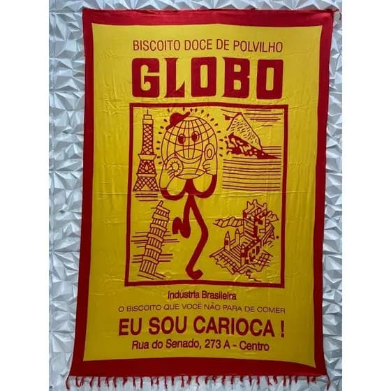 Canga De Praia Saída De Praia Feminina Unissex Biscoito Globo Doce Turística  Rio de Janeiro