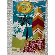 Canga De Praia Saida De Praia Feminina Poliéster Turística Surf Brasil Tropical Coqueiros Lançamento