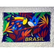 Canga de Praia Brasil saída de praia colorida feminina unissex