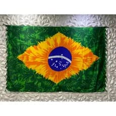 Canga de Praia Bandeira do Brasil feminina unissex Saída Praia Grande Cores vivas Tecido Poliéster