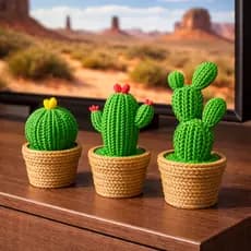 Vasos estilo tricô amigurumi  mini cactos minimalista rosqueável porta objetos decorativos