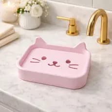 Saboneteira gatinho Design fofo, Moderno e elegante para seu Banheiro