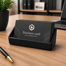 Porta Cartão Simples de Visita Elegante p/ Mesa de Escritório, loja e eventos