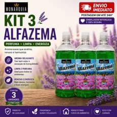 ALFAZEMA DEO COLÔNIA 1 LITRO ORIGINAL MONARQUIA - KIT 3 UNIDADES.