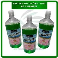 ALFAZEMA DEO COLÔNIA 1 LITRO - KIT C/ 3 UNIDADES