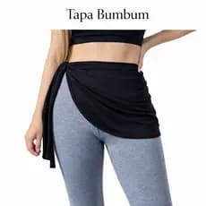 Tapa Bumbum Academia Feminino Estilo Saia Sobre Legging Fitness Treino Moda Academia Cintura Alta