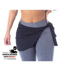 Tapa Bumbum Feminino Estilo Saia Sobre Legging Fitness Amarrar Treino Academia Crossfit Malha Fria